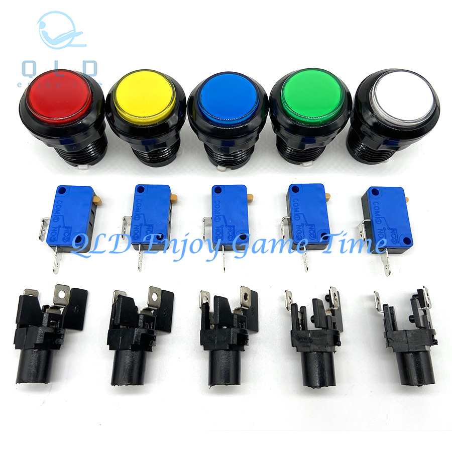 Arcade Game Vending Machine - 12 stuks 30 mm LED-verlichte arcade-drukknop