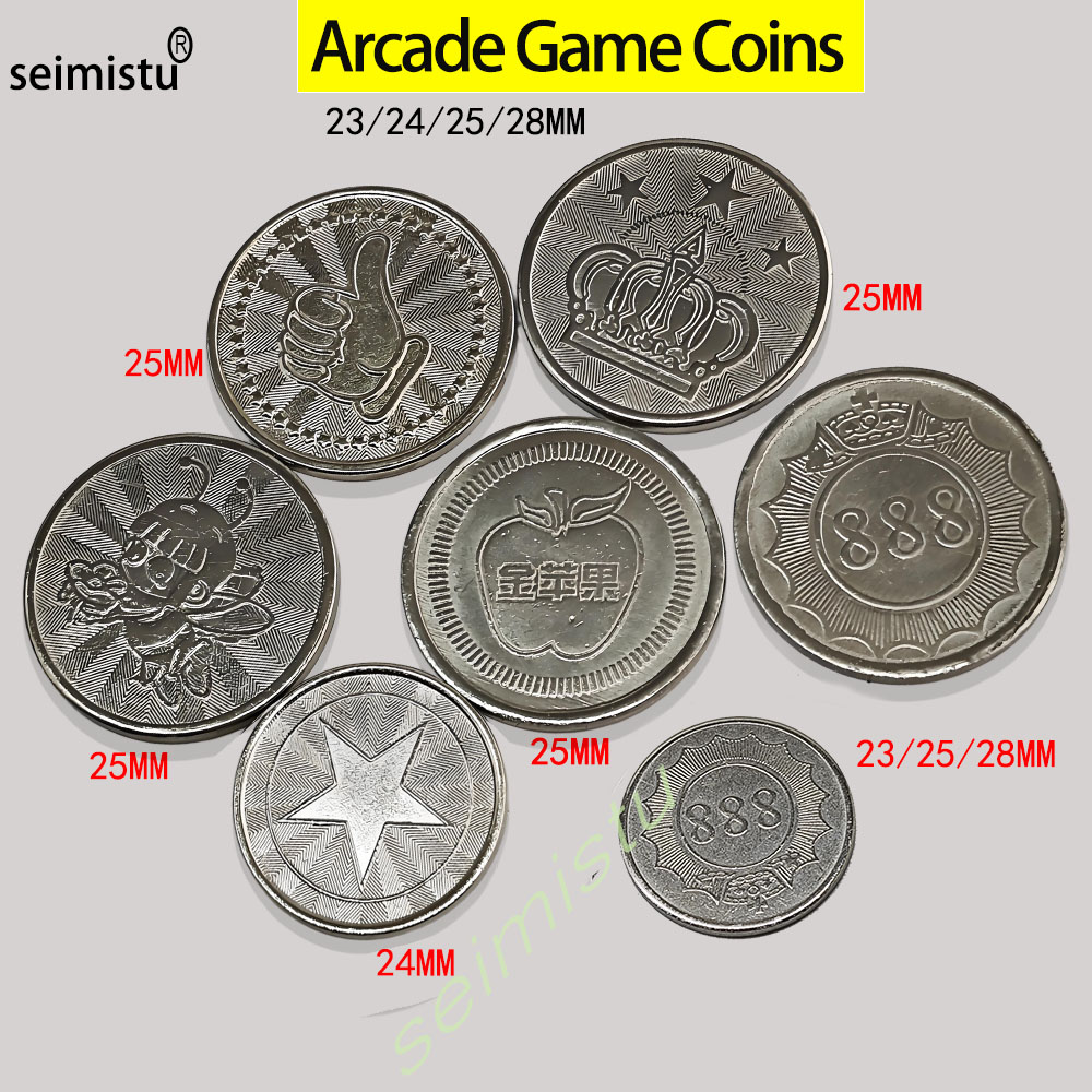 Arcade Game Vending Machine - 100 stks Rvs 23/24/25mm Tokens Kroon