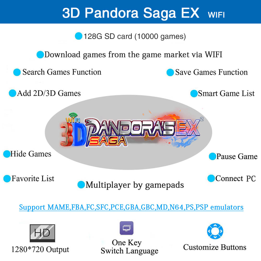 128GB 3D Pandora Saga EX2 Arca - Trackball Controller Arcade recensie en prijs